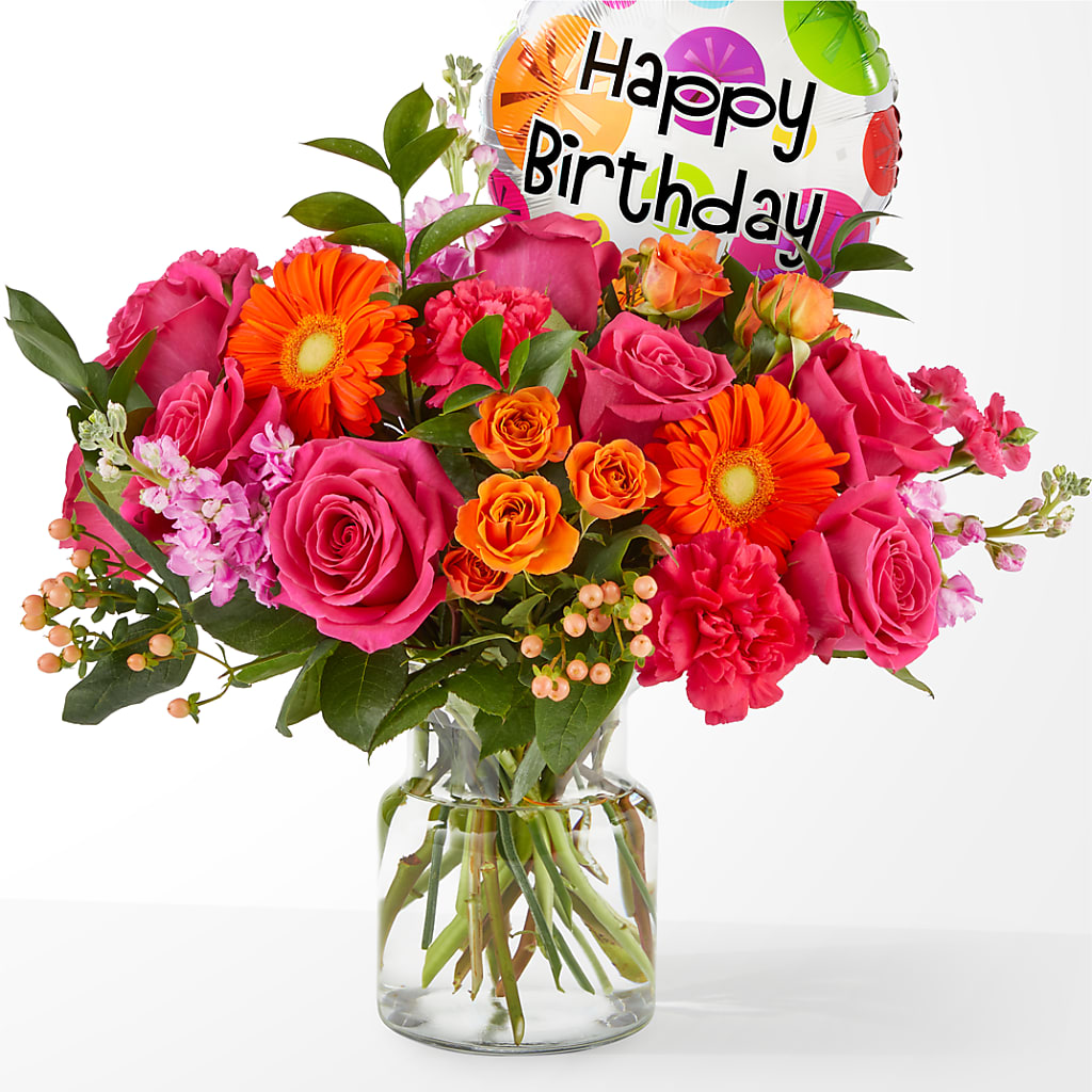 Fiesta Bouquet with Birthday Balloon – Greenbrook Flowers Inc, Jackson MS