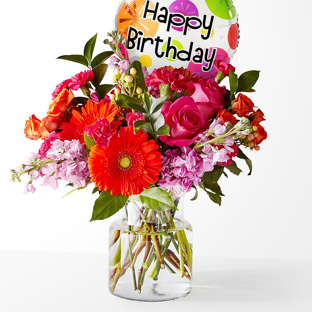 Fiesta Bouquet with Birthday Balloon – Greenbrook Flowers Inc, Jackson MS
