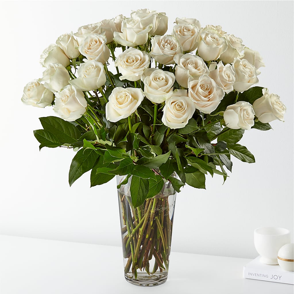 Long Stem White Rose Bouquet – Greenbrook Flowers Inc, Jackson MS