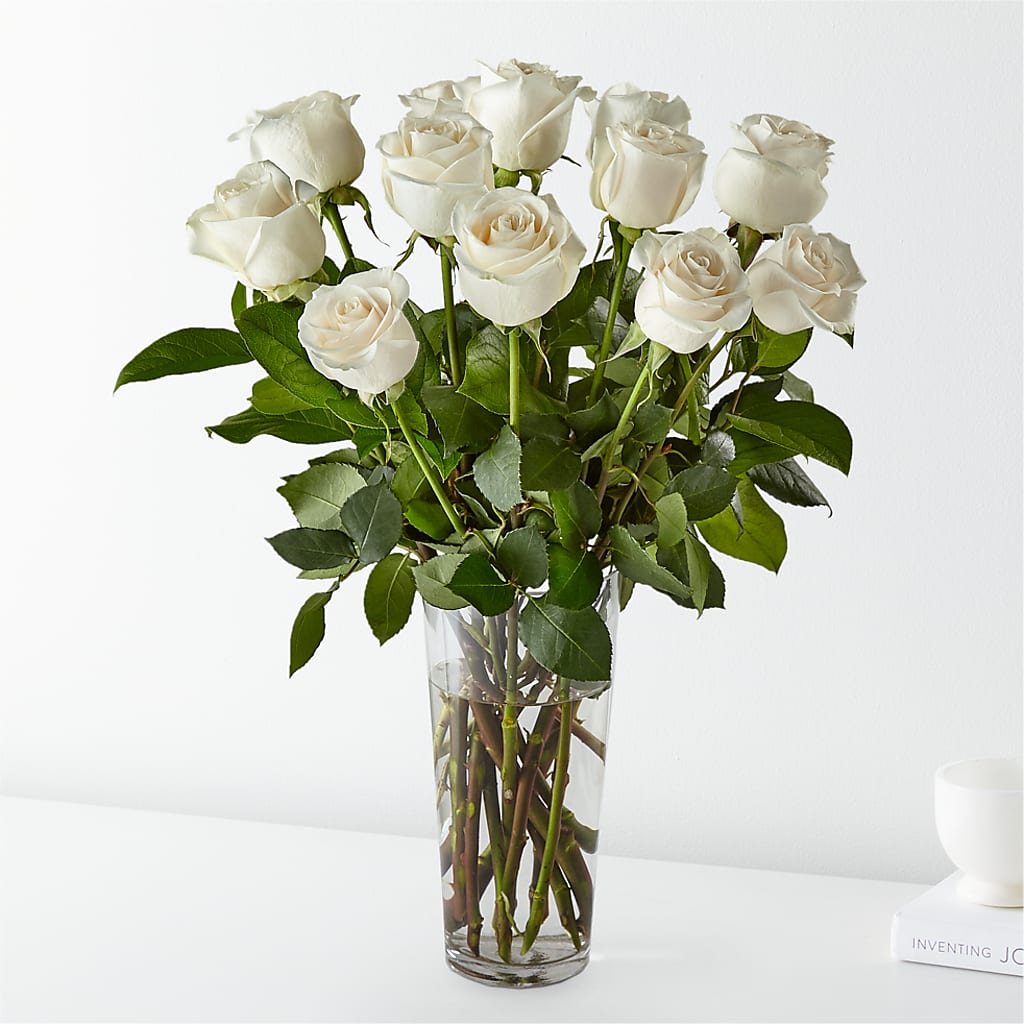 Long Stem White Rose Bouquet – Greenbrook Flowers Inc, Jackson MS