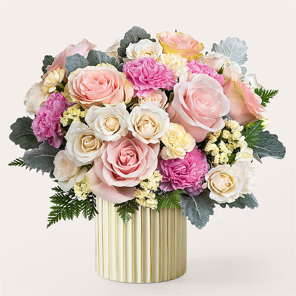 Blissful Moments Bouquet with Ivory Vase – Greenbrook Flowers Inc, Jackson MS