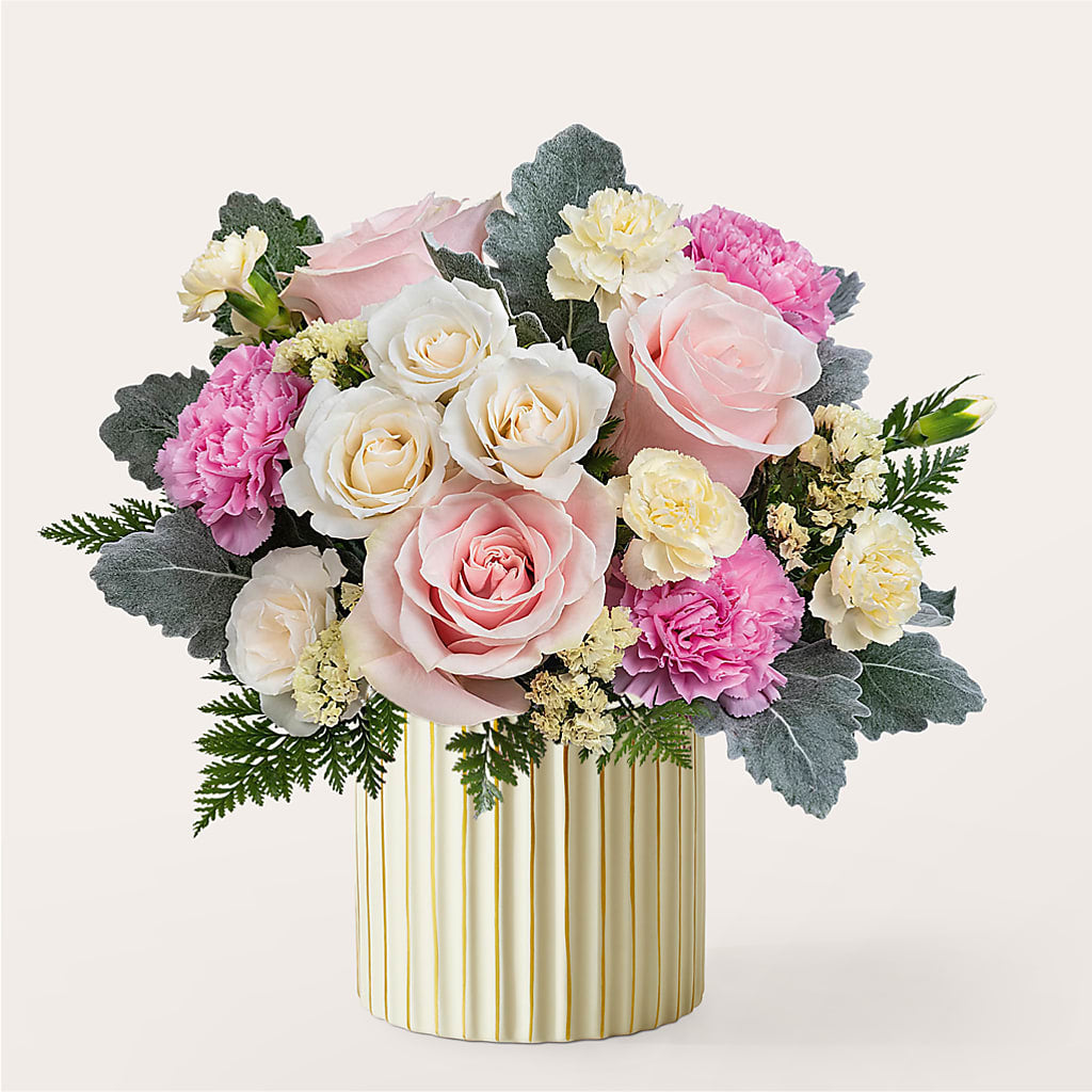 Blissful Moments Bouquet with Ivory Vase – Greenbrook Flowers Inc, Jackson MS