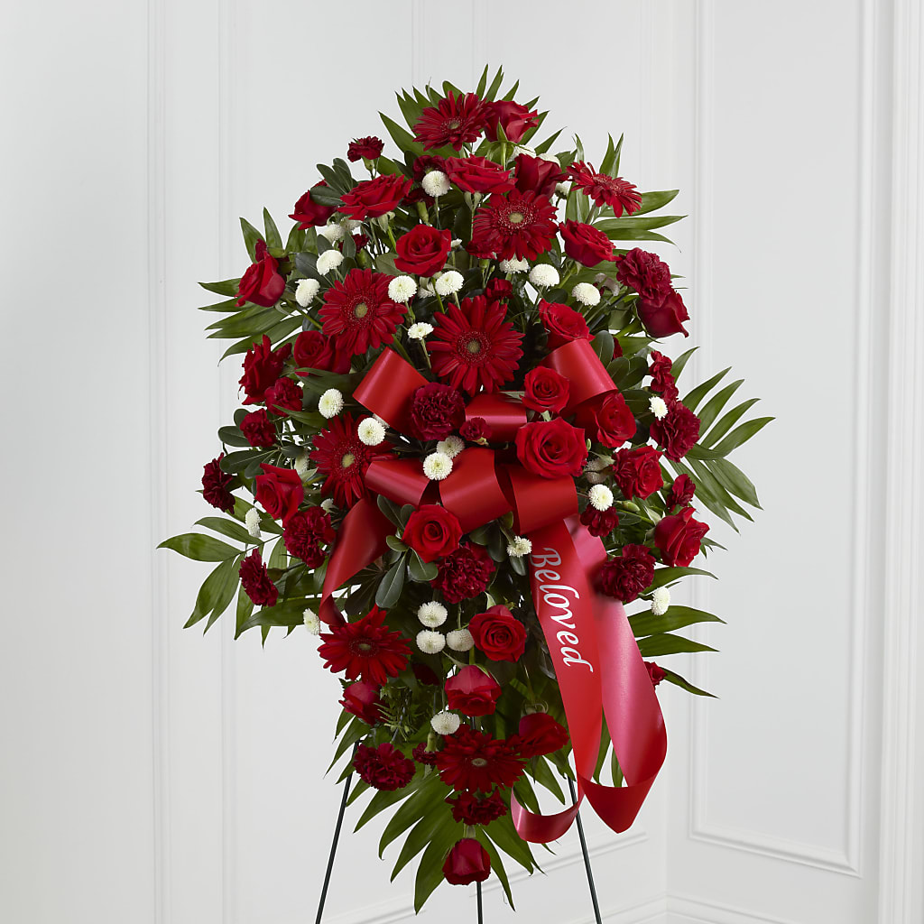 Treasured Memories Standing Spray – Greenbrook Flowers Inc, Jackson MS