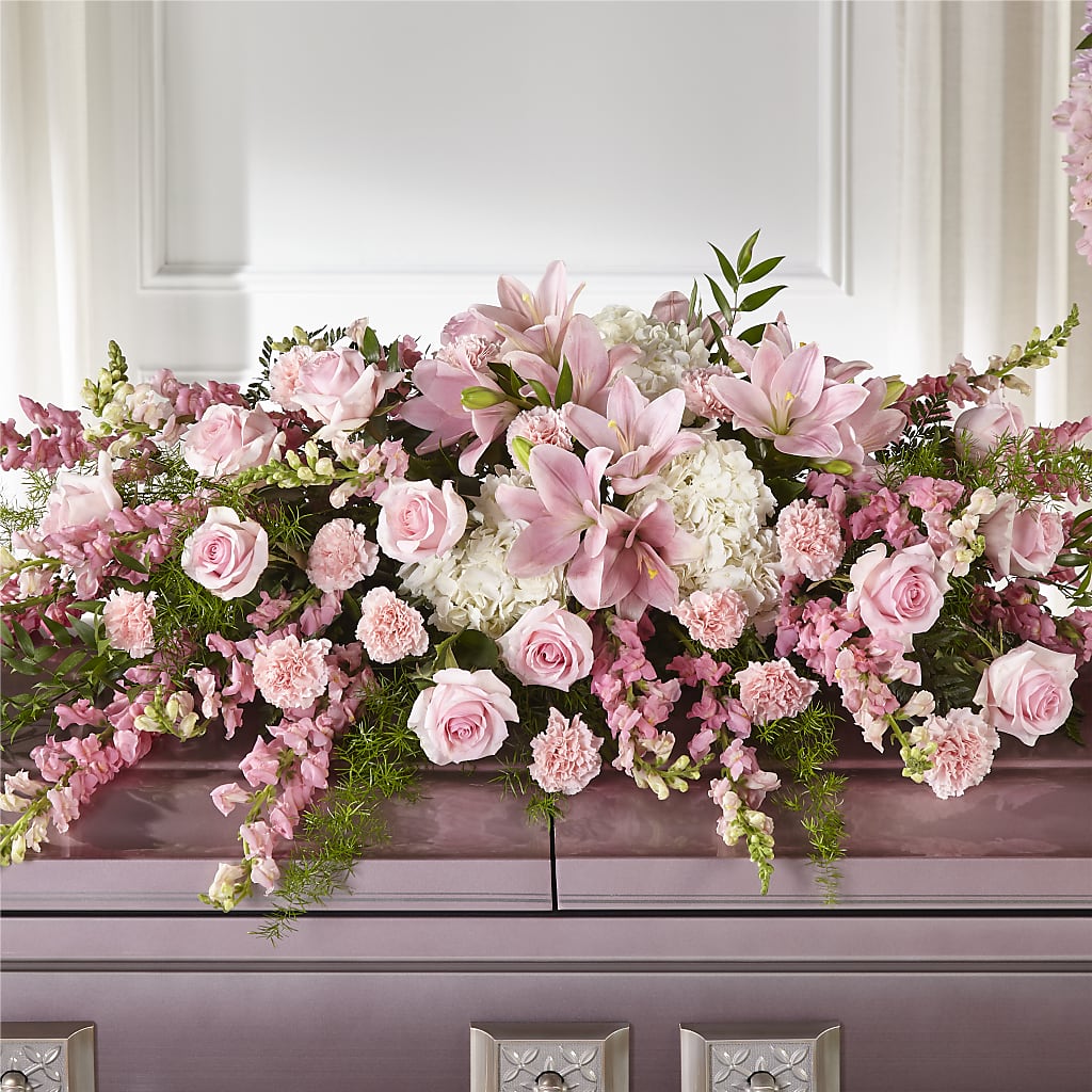 Life & Remembrance Casket Spray – Greenbrook Flowers Inc, Jackson MS
