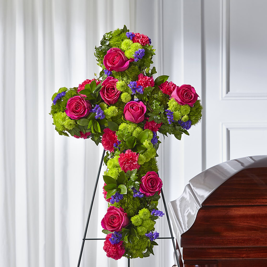 Tribute Rose Floral Cross – Greenbrook Flowers Inc, Jackson MS