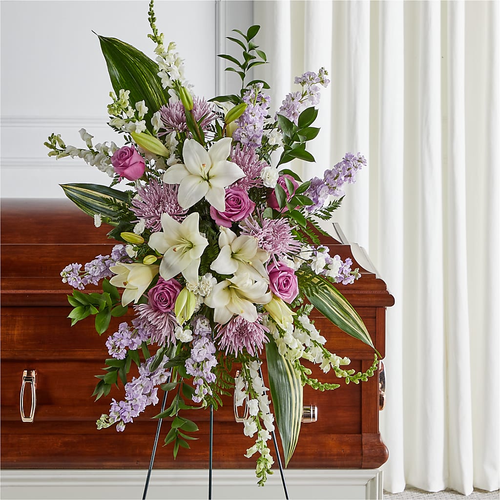 Grateful Hearts Standing Spray – Greenbrook Flowers Inc, Jackson MS