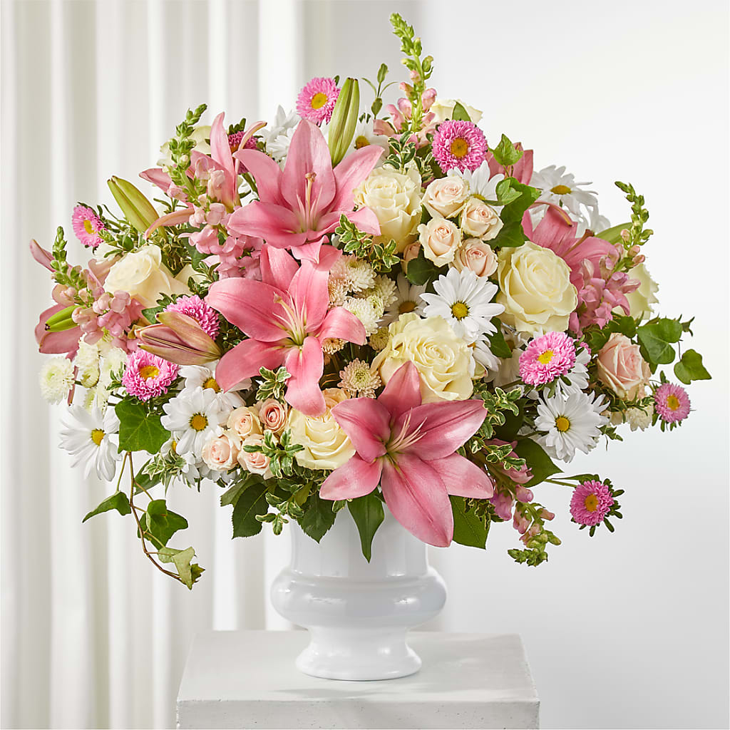 Empathetic Blooms Urn Arrangement – Greenbrook Flowers Inc, Jackson MS