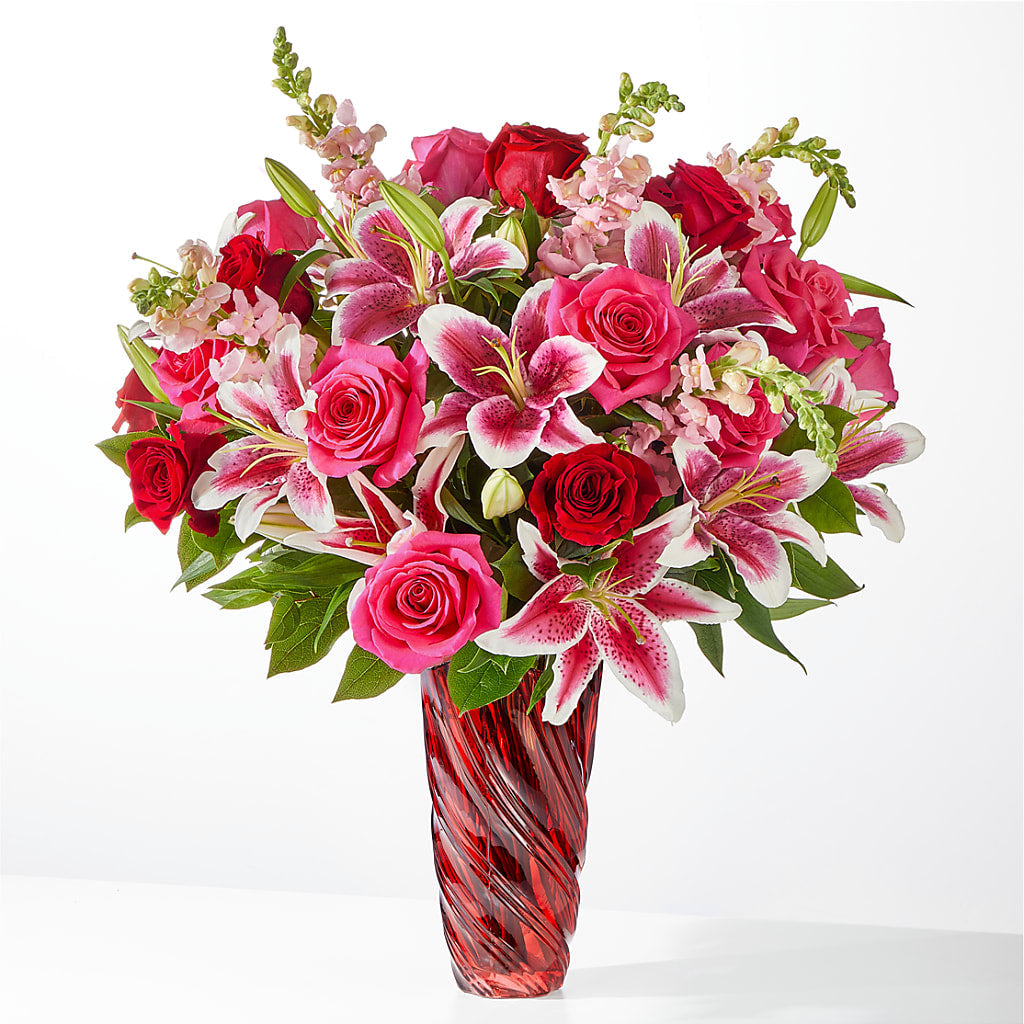 Always You Bouquet with Luxe Swirl Vase – Greenbrook Flowers Inc, Jackson MS