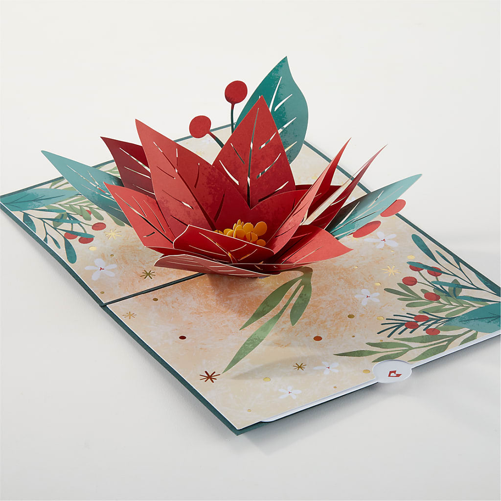 Happiest Holidays Poinsettia and Lovepop Card –  Greenbrook Flowers Inc, Jackson MS