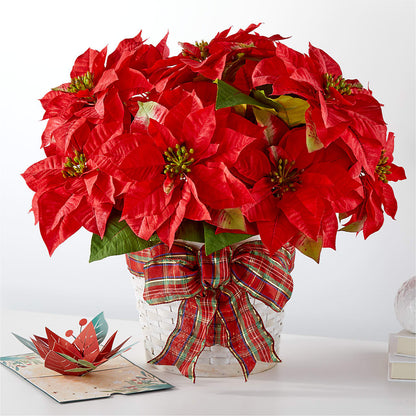 Happiest Holidays Poinsettia and Lovepop Card –  Greenbrook Flowers Inc, Jackson MS