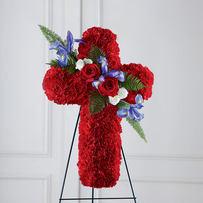 Faithful Hero Floral Cross –  Greenbrook Flowers Inc, Jackson MS
