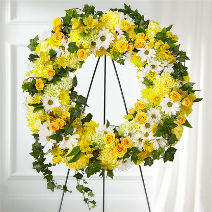 Golden Remembrance Wreath –  Greenbrook Flowers Inc, Jackson MS