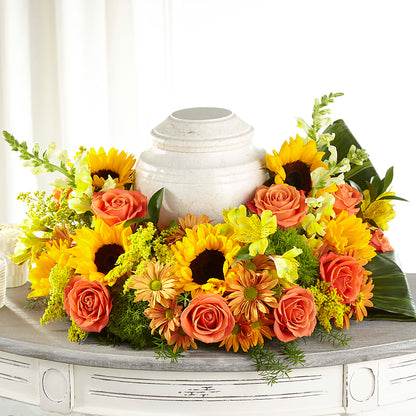 Faithful Sunflower Cremation Adornment –  Greenbrook Flowers Inc, Jackson MS