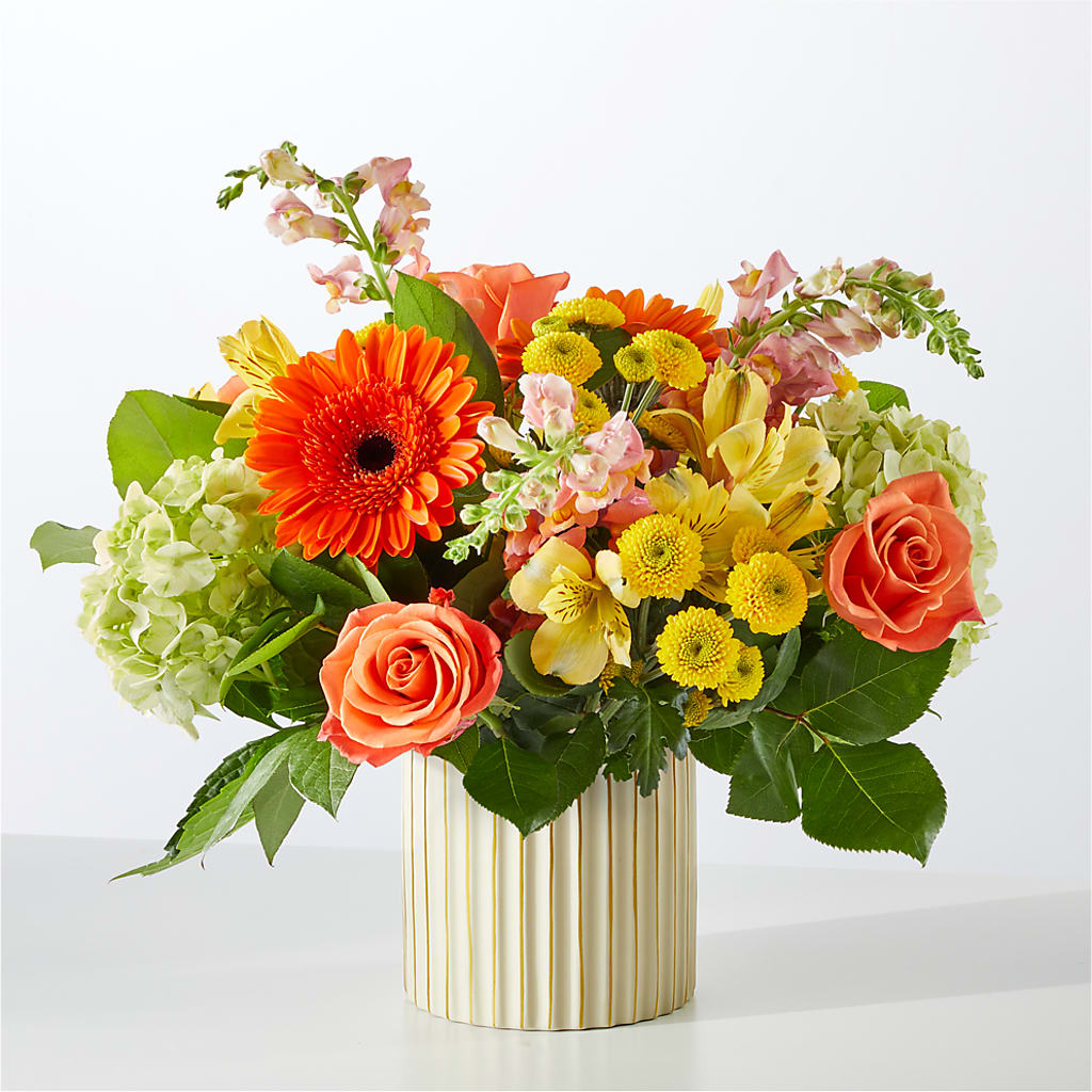 Autumn Sunshine Bouquet with Ivory Vase –  Greenbrook Flowers Inc, Jackson MS