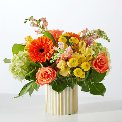 Autumn Sunshine Bouquet with Ivory Vase –  Greenbrook Flowers Inc, Jackson MS
