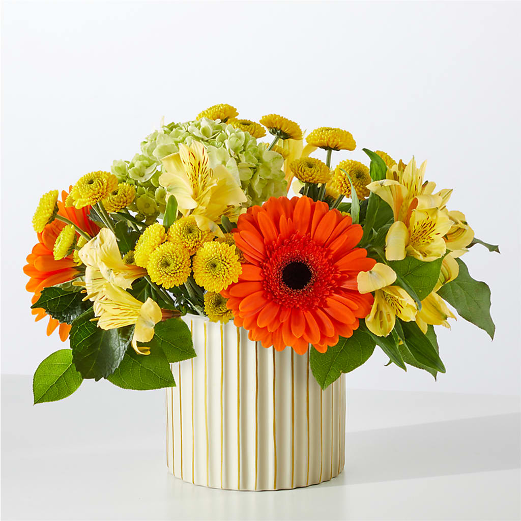 Autumn Sunshine Bouquet with Ivory Vase –  Greenbrook Flowers Inc, Jackson MS