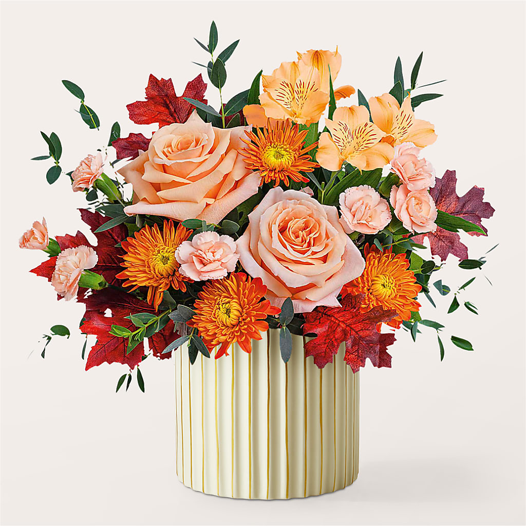 Spiced Latte Bouquet with Ivory Vase –  Greenbrook Flowers Inc, Jackson MS