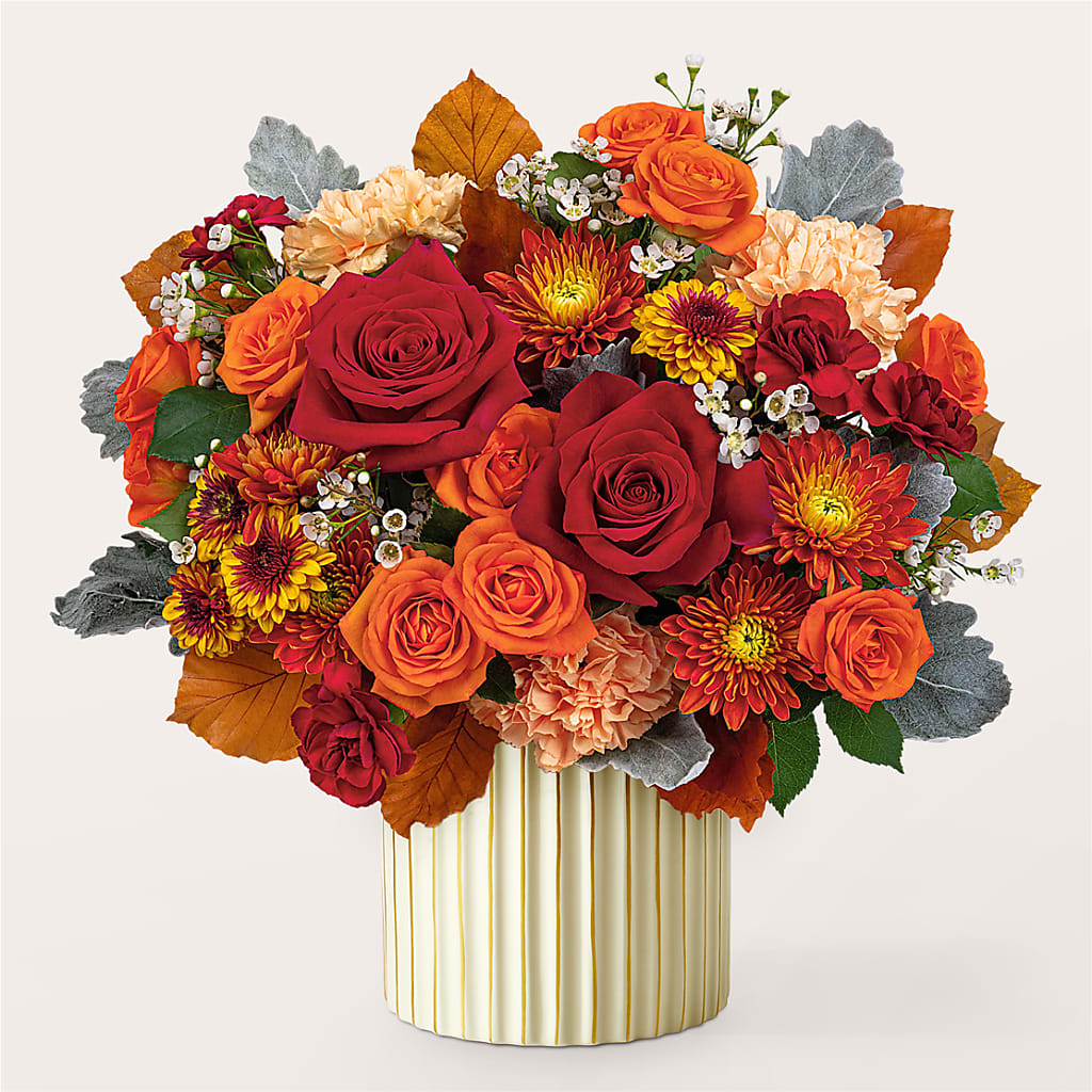 Merlot Bouquet with Ivory Vase –  Greenbrook Flowers Inc, Jackson MS