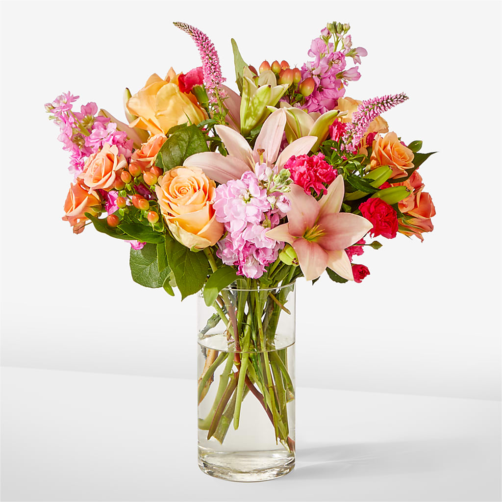 Bisous Bouquet – orange, peach, pink flower arrangement | Jackson