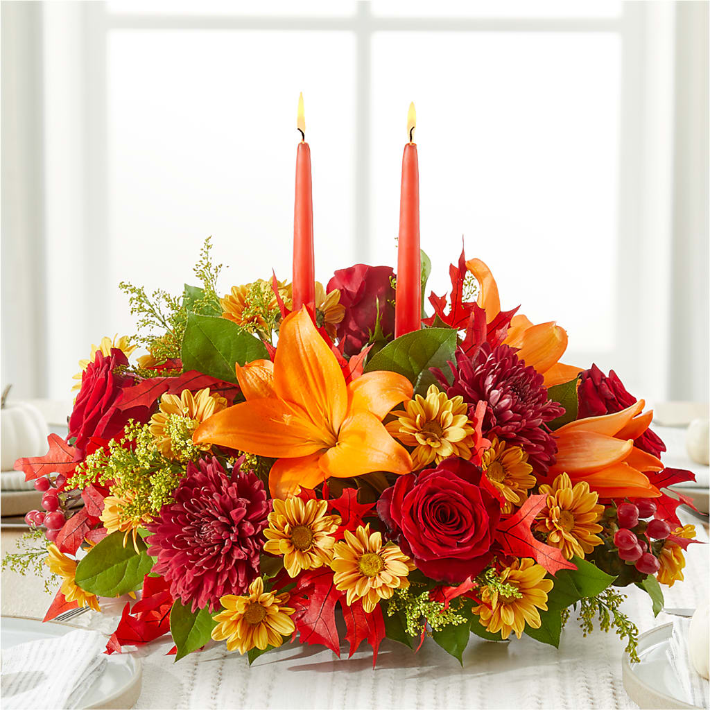 Autumn's Embrace Centerpiece –  Greenbrook Flowers Inc, Jackson MS