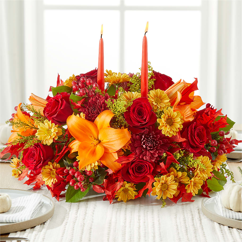 Autumn's Embrace Centerpiece –  Greenbrook Flowers Inc, Jackson MS
